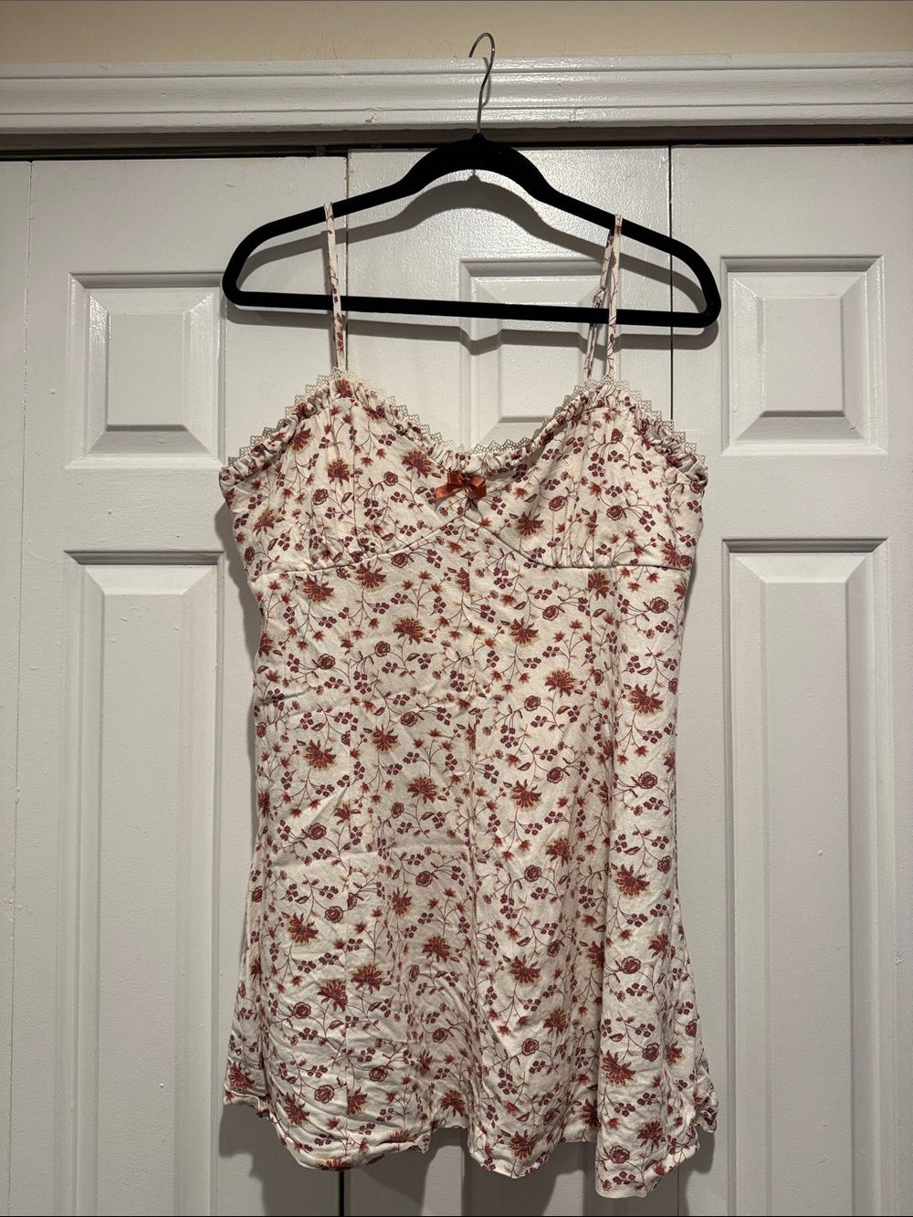 Trixxi Cream Mini Dress with Rust Floral Print